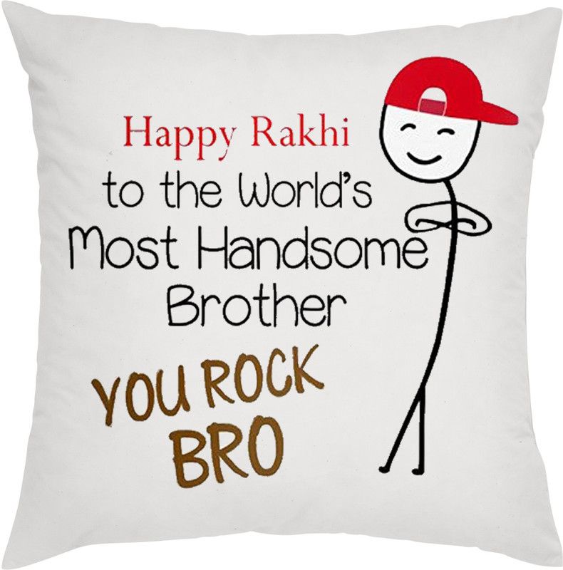 ME&YOU Cotton Quotes Cushion Pack of 1  (White)