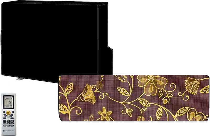 KVAR Air Conditioner Cover  (Width: 47 cm, Dark Brown, White)