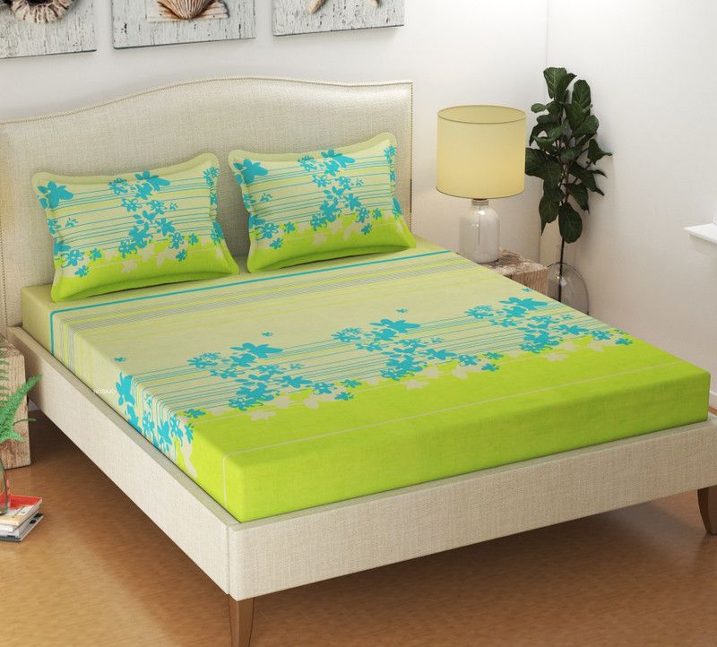 200 TC Polycotton Double Floral Bedsheet  (Pack of 1, Multicolor)