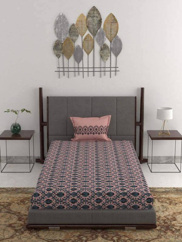 TRIDENT 120 TC Cotton Single Printed Flat Bedsheet  (Pack of 1, ELEANOR BLUE)