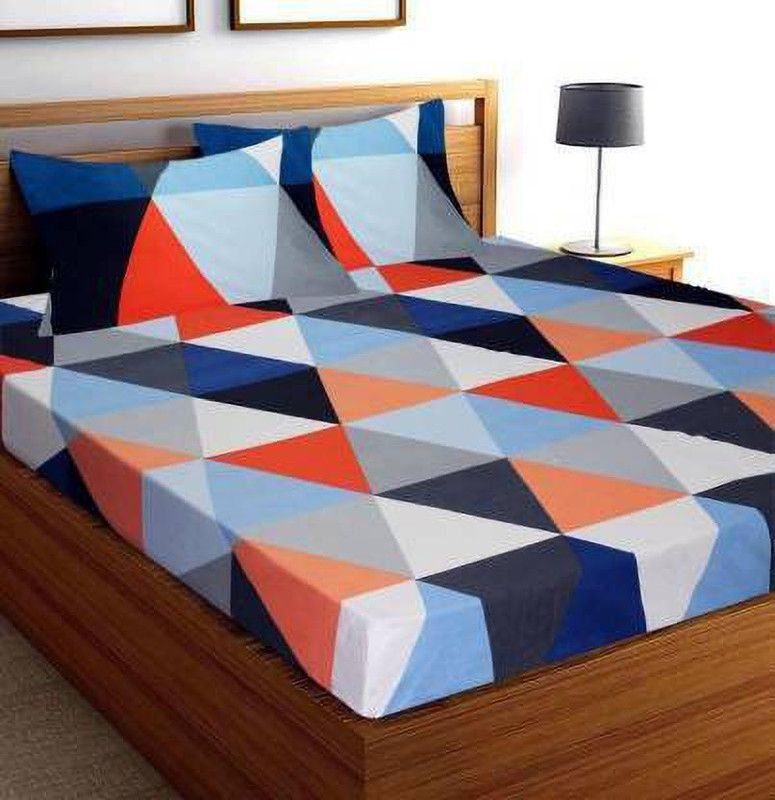 Microfiber Double Bedsheet  (Pack of 1, Orange)