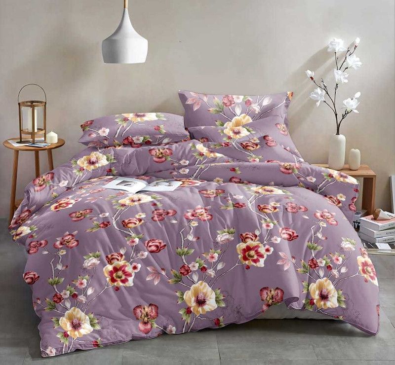 MKB Colletions 300 TC Microfiber Double Printed Flat Bedsheet  (Pack of 1, Multicolor-05)