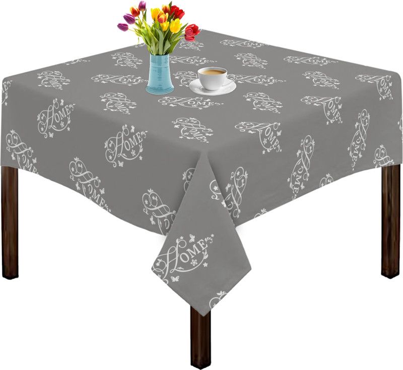 OASIS Printed 2 Seater Table Cover  (Grey, Cotton)