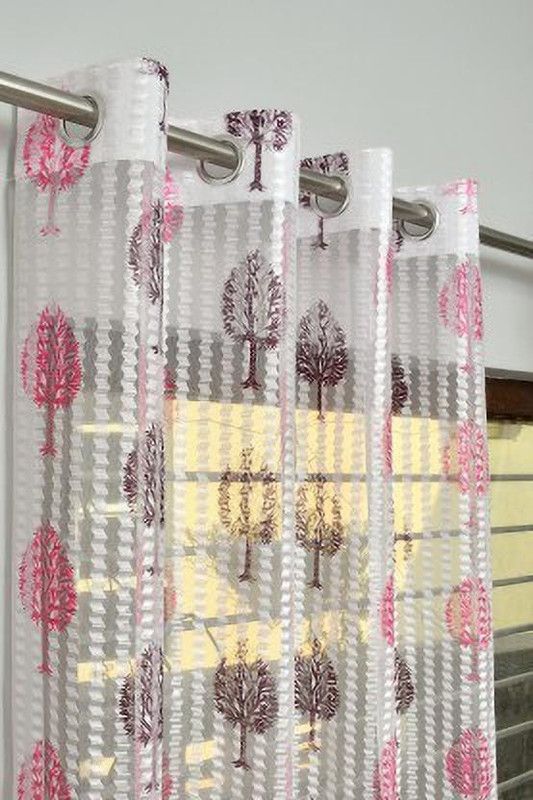 152.4 cm (5ft) Window Curtain  (Pink, Pack of 2)