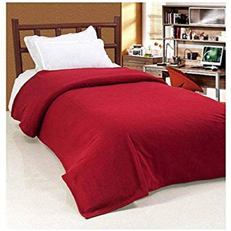New panipat textile zone Solid Double Woollen Blanket for Heavy Winter  (Woollen Blend, Maroon)