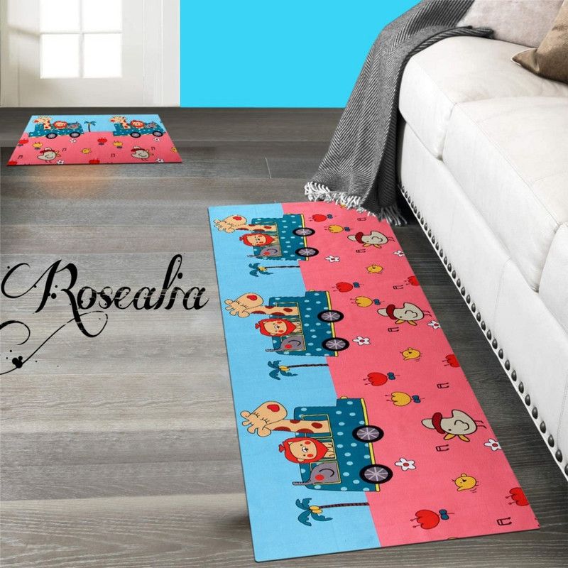Yashenetrprises Polyester Floor Mat  (Pink, Large, Pack of 2)