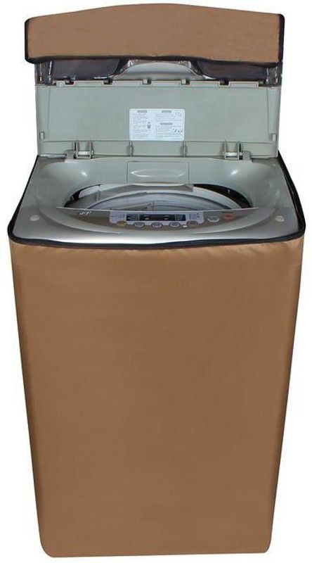 JM Homefurnishings Top Loading Washing Machine Cover  (Width: 63 cm, Beige, Plain)