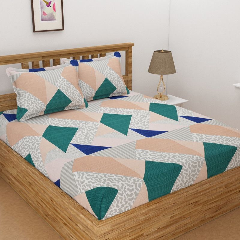 TOPSON 180 TC Polycotton Double Floral Flat Bedsheet  (Pack of 1, cofee)