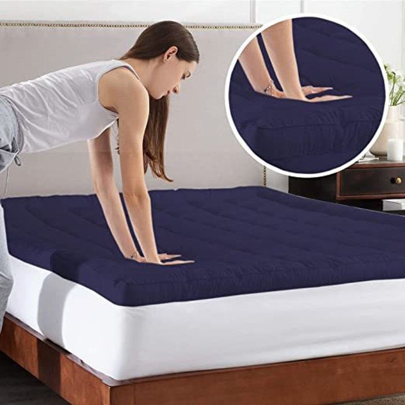 Koji Mattress Topper Queen Size Waterproof Mattress Cover  (Blue)