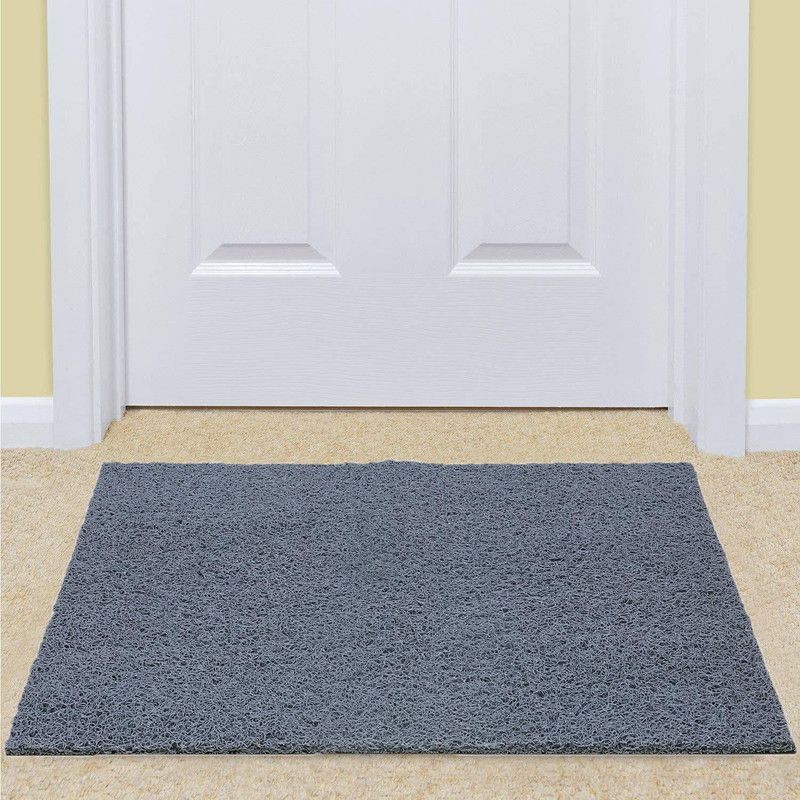 NAVPOLY PVC (Polyvinyl Chloride) Floor Mat  (Light Grey, Small, Pack of 2)