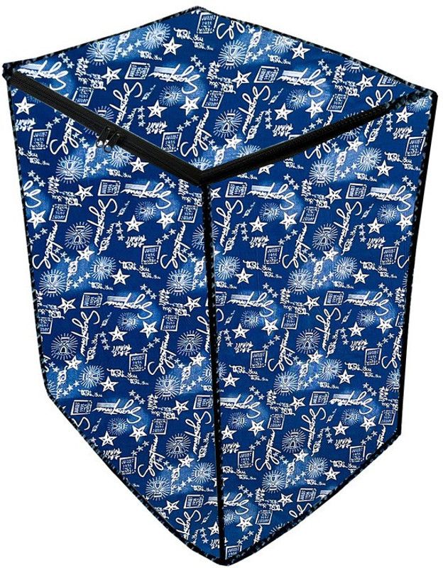 JM Homefurnishings Top Loading Washing Machine Cover  (Width: 59 cm, Blue, White)