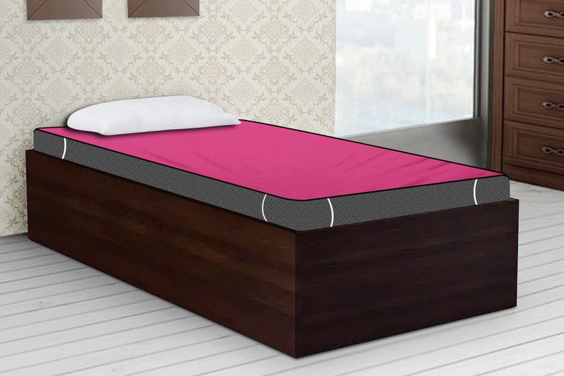 The Furnishing Tree Elastic Strap Single Size Waterproof Mattress Cover  (Pink)