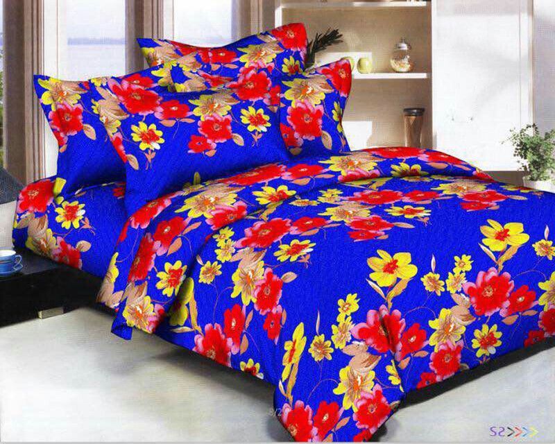 Sehbhagi 144 TC Polycotton Double Floral Flat Bedsheet  (Pack of 1, HHG3D927)