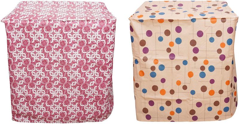 Da Anushi Semi-Automatic Washing Machine Cover  (Width: 60 cm, Pink Pipe, Multicolor Dot)