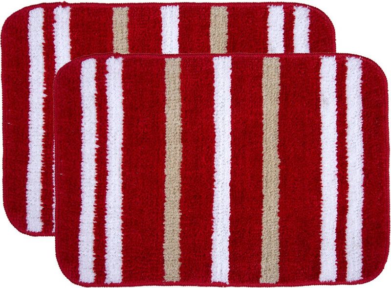 GBL COLLECTION Microfiber Bathroom Mat  (multi 5, Medium, Pack of 2)