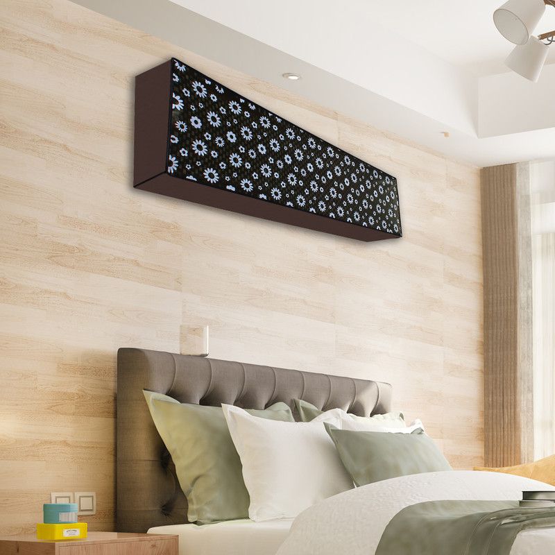 Glassiano Air Conditioner Cover  (Width: 89.154 cm, Black, White)