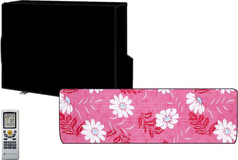 KVAR Air Conditioner Cover  (Width: 37 cm, Pink, White)