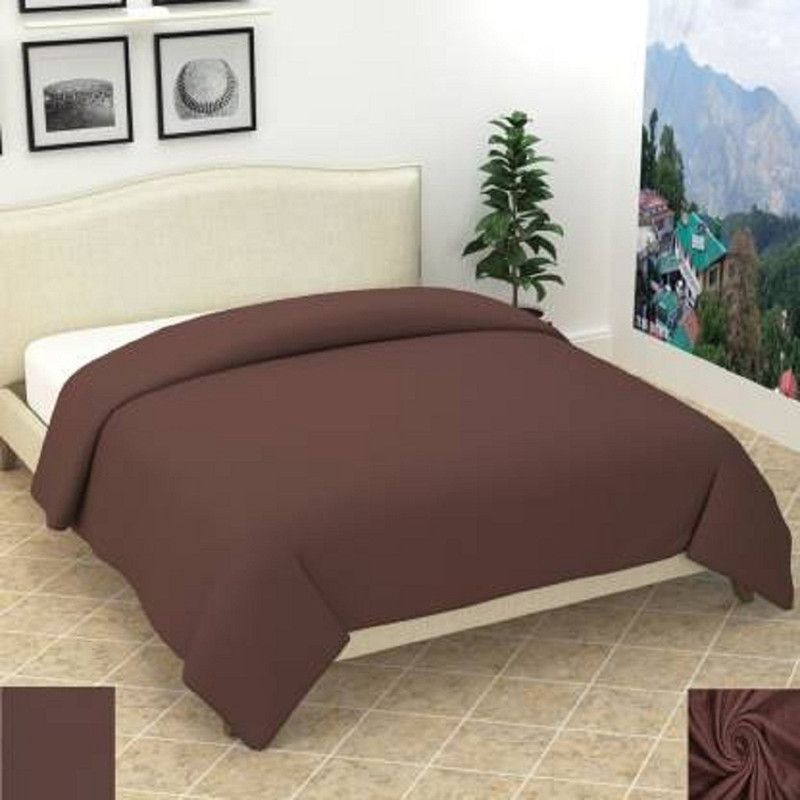 WebDealz Solid Double Fleece Blanket for Mild Winter  (Polyester, Brown)