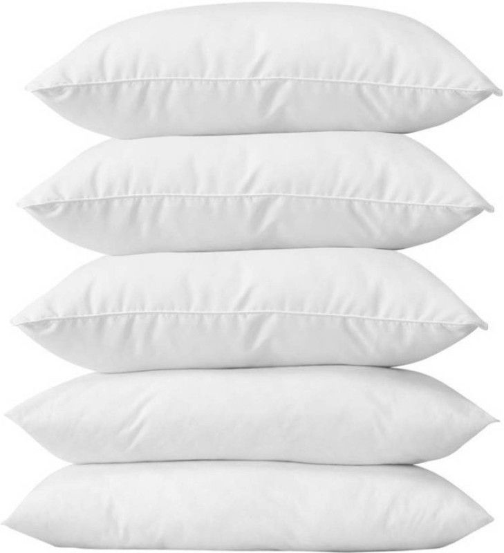 SUDHAIMPEX Cotton Solid Sleeping Pillow Pack of 5  (White)