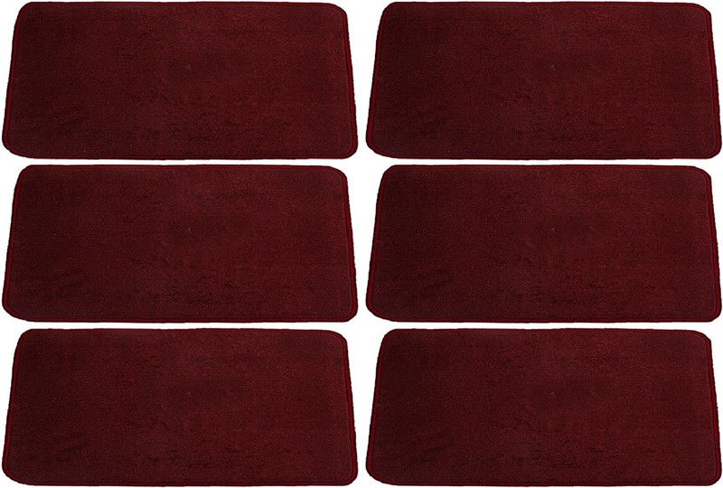 KUBER INDUSTRIES Microfiber Door Mat  (Maroon, Free, Pack of 6)