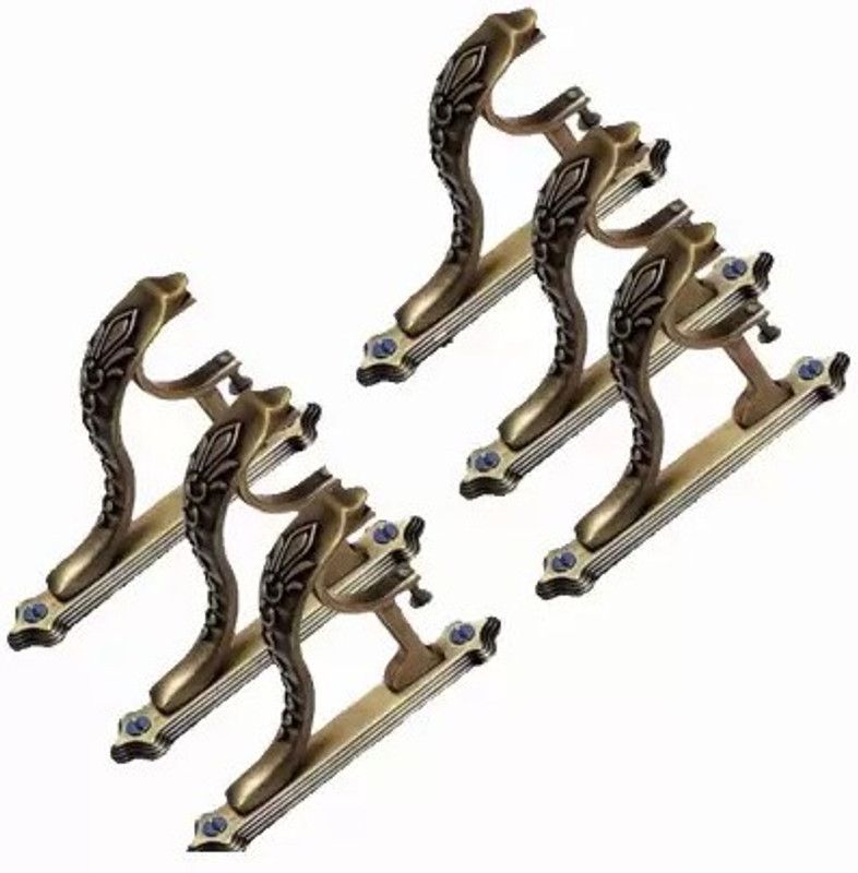 Walker's Decor Gold Rod Rail Bracket, Curtain Knobs Metal  (Pack of 3)