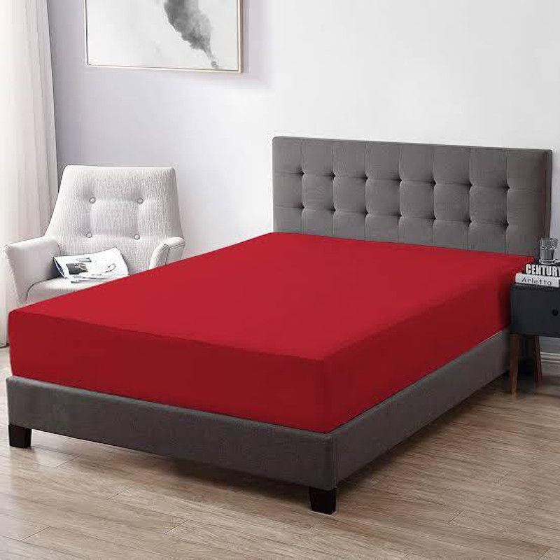 Kiara Furnishing Fitted Queen Size Waterproof Mattress Cover  (Maroon)