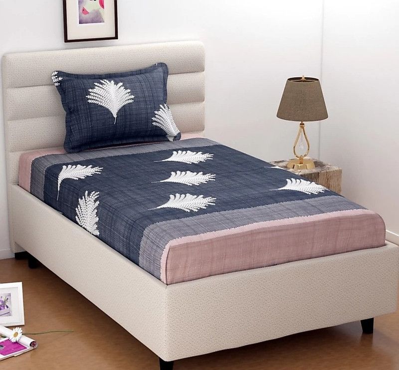 HSR Collection 180 TC Cotton Single Printed Flat Bedsheet  (Pack of 1, Multicolor)