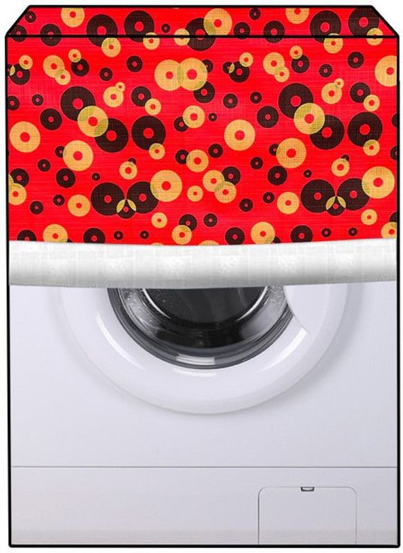 JM Homefurnishings Front Loading Washing Machine Cover  (Width: 59 cm, Red, Sunshade)
