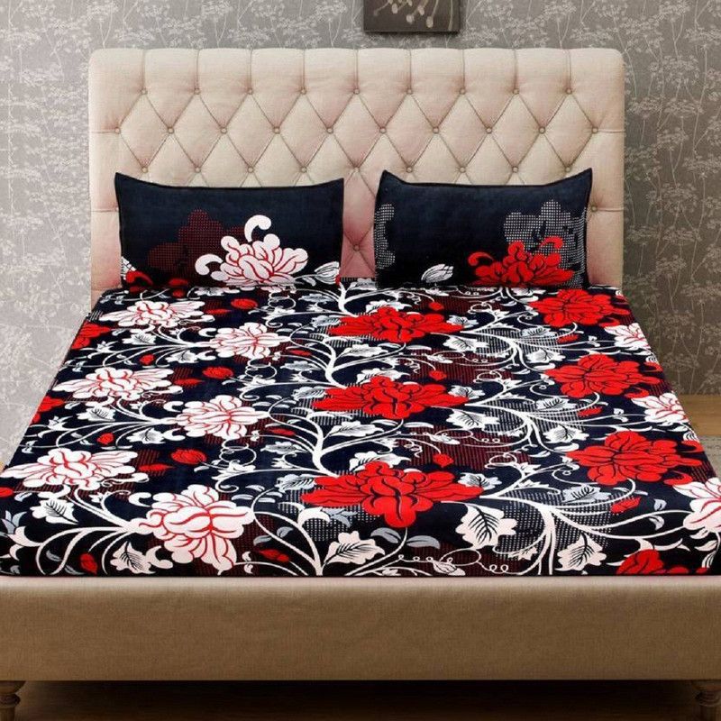 New panipat textile zone 145 TC Polycotton Double Floral Flat Bedsheet  (Pack of 2, Multicolor)