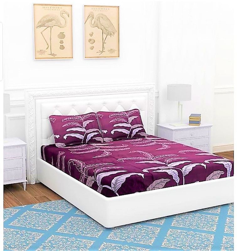 300 TC Polycotton Double Floral Bedsheet  (Pack of 1, Multicolor)