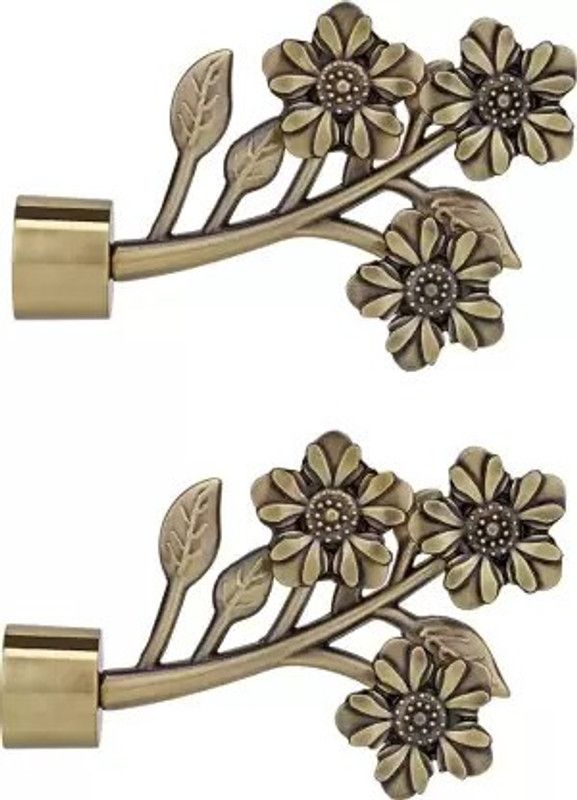 Walker's Decor Gold Rod Rail Bracket, Curtain Knobs Metal  (Pack of 2)