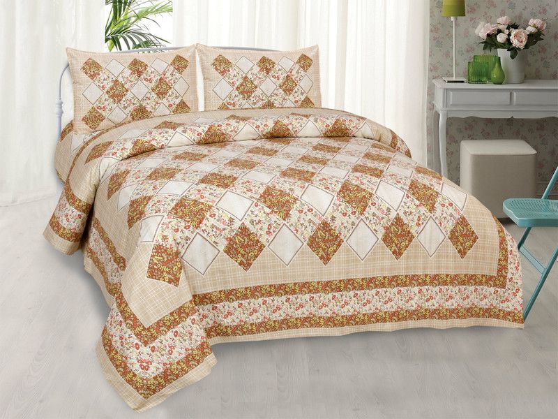 AVENTURAA DESIGN 300 TC Cotton Double Jaipuri Prints Flat Bedsheet  (Pack of 1, Maroon)