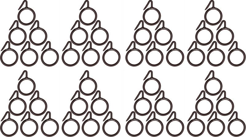 Smart Shophar SHA60CR-NEMA-BR1.5-P48 (Pack Of 48) 1.5 Inches Nemani Curtain Ring, Hook  (Brown)