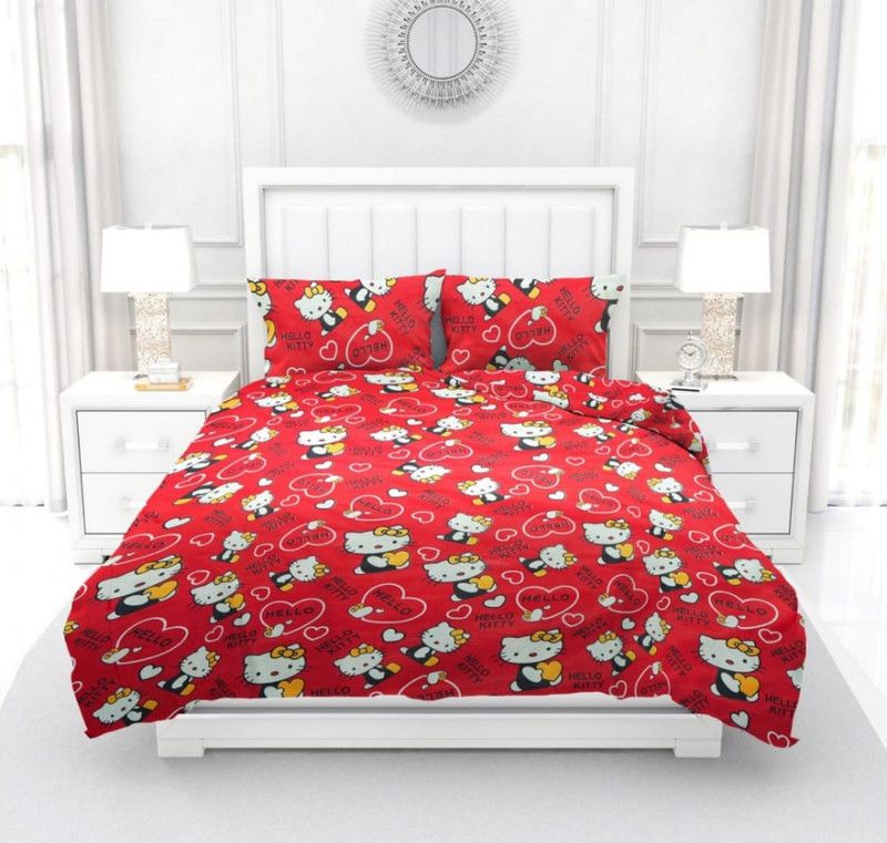 KESHAV 160 TC Polycotton Double 3D Printed Flat Bedsheet  (Pack of 1, Multi28)