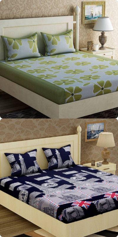 180 TC Microfiber Double Bedsheet  (Pack of 2, Red)