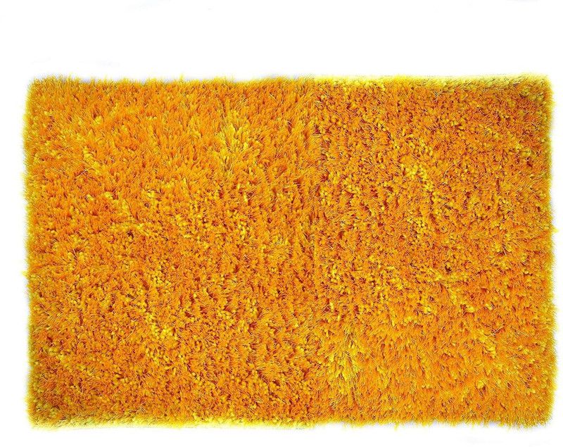 RM Handloom Microfiber Door Mat  (Yellow, Extra Large)