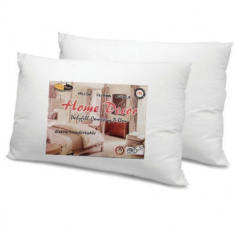Decor COMFORT-SOFT FIBRE PILLOW PACK OF 2 Polyester Fibre Solid Sleeping Pillow Pack of 2  (Multicolor)