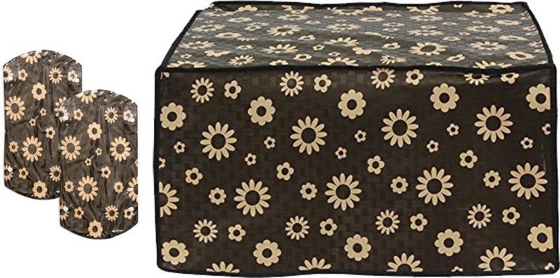 Stylista Microwave Oven Cover  (Width: 54 cm, Brown, Black)