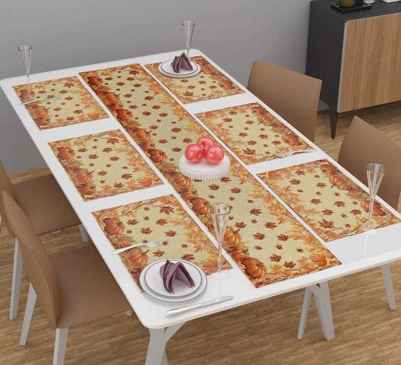 JK HOME SHINE Rectangular Pack of 7 Table Placemat  (Multicolor, Cotton)