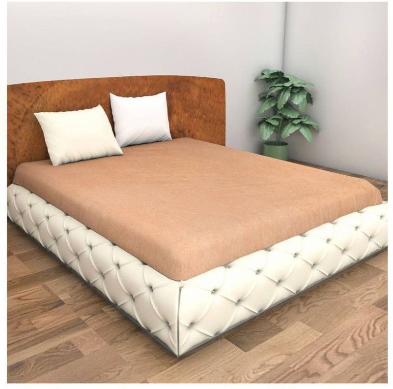 Kiara Furnishing Fitted Twin Size Waterproof Mattress Cover  (Beige)