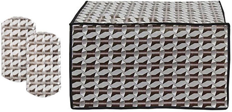 Stylista Microwave Oven Cover  (Width: 49 cm, Grey, Black)