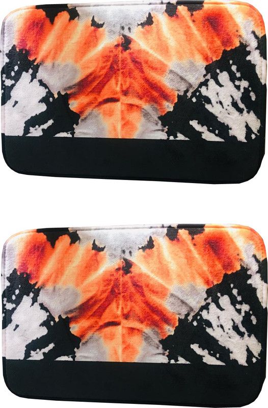 Amazing Microfiber Door Mat  (Multicolor, Medium, Pack of 2)