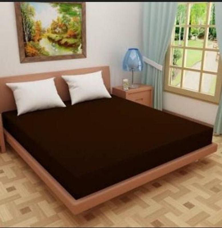 Brantiq Fitted King Size Waterproof Mattress Cover  (Brown)