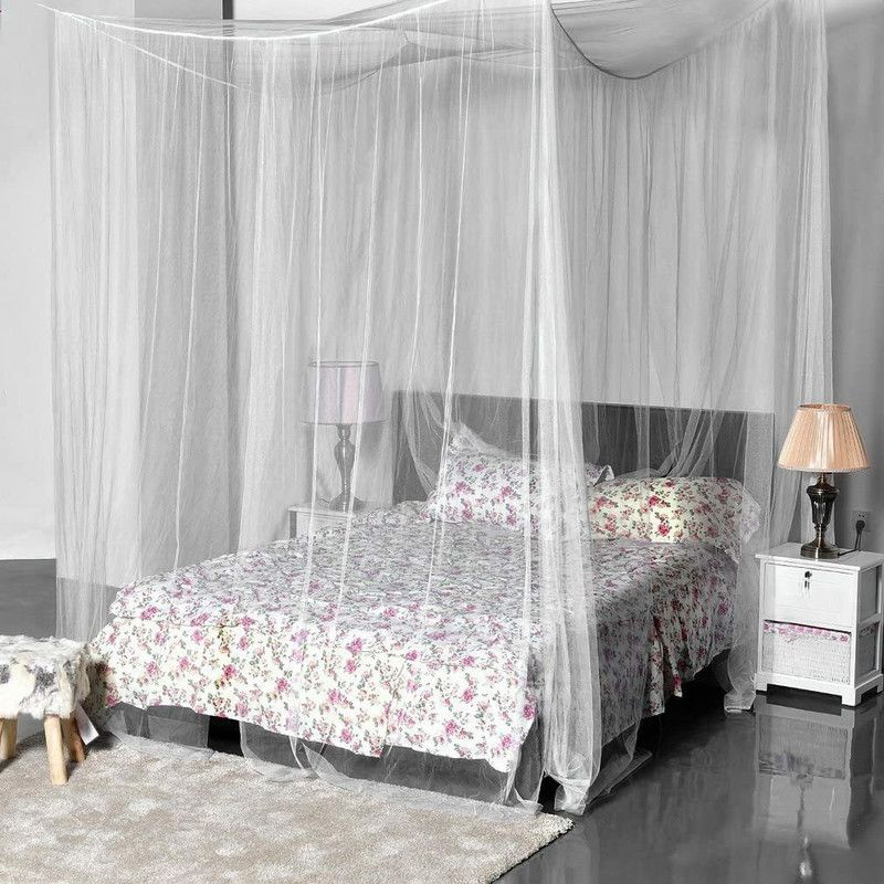Kriti Polyester Adults Washable Machhardani/net for Double Bed/King Size Bed,Insect Protection net(6 x 6, White) Mosquito Net  (White, Bed Box)