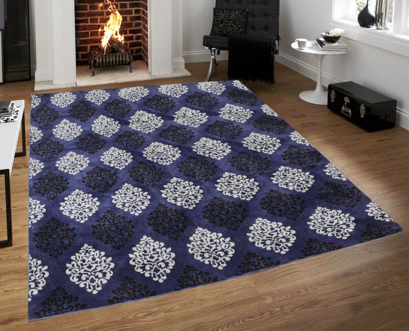 Saral Home Blue Cotton Carpet  (270 cm, X 180 cm, Rectangle)