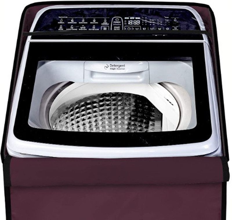 Delideal Top Loading Washing Machine Cover  (Width: 68 cm, Maroon)