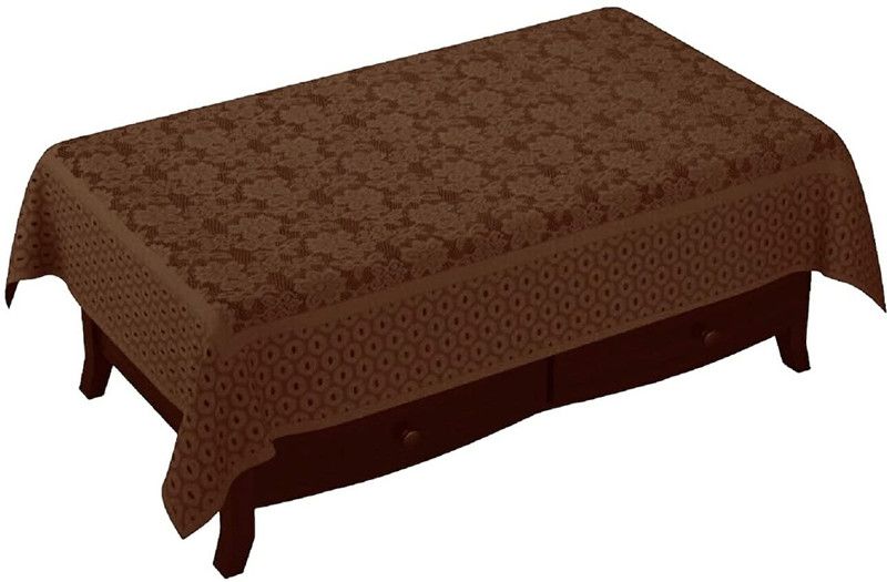 Floral 4 Seater Table Cover  (Coffee (Net Cloth), Polyester)