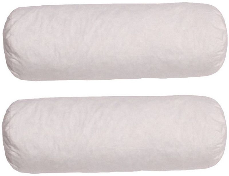 Marudhara Polyester Fibre Solid Bolster Pack of 2  (White)