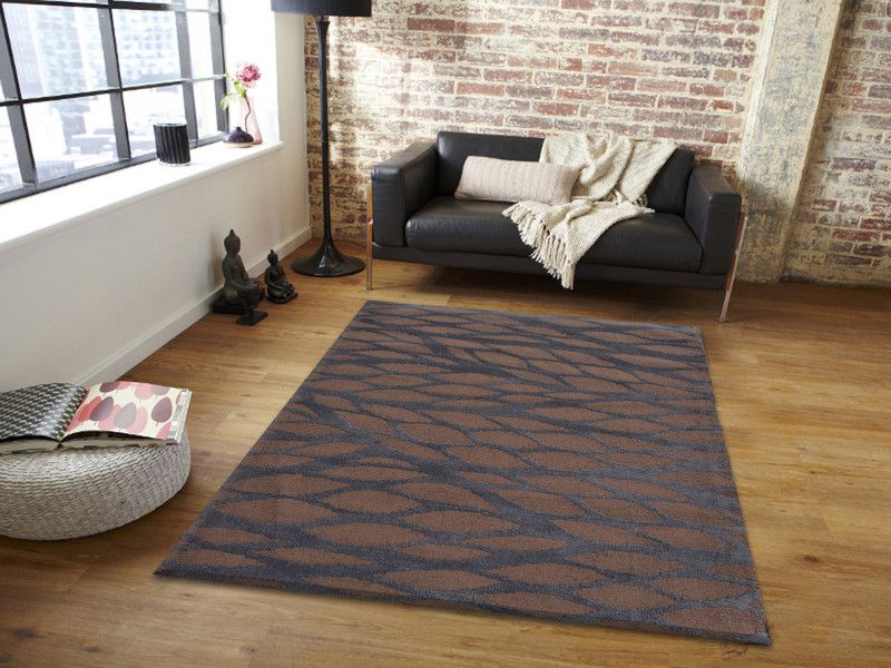FURNISHINGLAND Brown, Grey Polyester Carpet  (122 cm, X 183 cm, Rectangle)