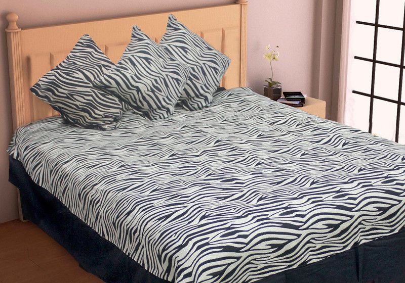 Rhome Cotton Single Printed Flat Bedsheet  (Pack of 1, Black)
